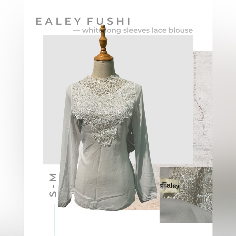 WHITE LONGSLEEVE LACE BLOUSE